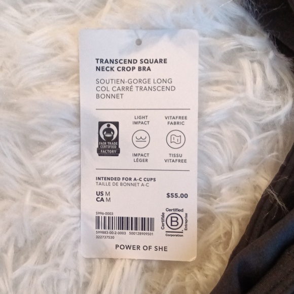 Athleta Transcend Square Neck Crop Bra - Picture 3 of 3
